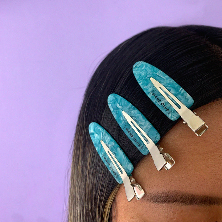 CREASELESS HAIR CLIP SET: BLUE